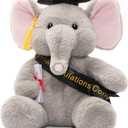 WEIGEDU Graduation Gift Elephant Teddy Bear Stuffed Animal Plush Toy with Cap, Sash & Diploma, Graduation Gift for Kids, Students, Boys & Girls, 12 Inch