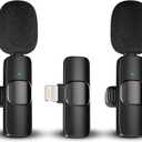 Professional Wireless Lavalier Lapel Microphone for iPhone iPad, Mini Lapel Mics Plug-Play 2.4G Ultra-Low Delay Noise Reduction Chip for Video Recording Interview Podcast Vlog YouTube Tiktok
