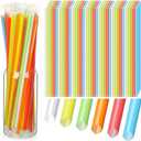 Gerrii 1000 Pcs Multicolored Individually Wrapped Straws 10" Extra Long 6 mm Plastic Drinking Straws Disposable for Party Restaurant Home Milkshakes Coffee Juice Beverage Smoothie