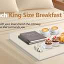 Large Clear Acrylic Serving Tray with Handles-24x24x2 Inch Spill Proof Tray for Ottoman,Coffee Table, Breakfast, Tea, Food, Butler -Safe Edge Organizer-King Size