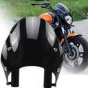 Motorcycle Windshield Fairing Set Wind Deflector Windscreen Mount Kits Fits for Kawasaki S650 Vulcan S ABS SE Cafe EN650 VN650 2015-2025 Black