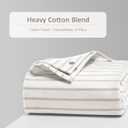 Boho Beige Shower Curtains for Bathroom Cotton Striped Shower Curtain with Tassel 72 X 72