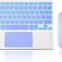 Ultra-Slim Bluetooth Keyboard with Built-in Touchpad and Mouse Portable Mini Wireless Keyboard Rechargeable 7-Color Backlit for Apple iPad iPhone Samsung Tablet iPhone Smartphone iOS Android Windows