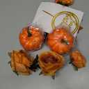 Flower Cake Toppers with Artificial Rose Pumpkin Maple Leaves Cake Decorations for Wedding Autumn Thanksgiving Day Theme Birthday Supplies