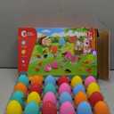 Easter Eggs Filled with Dinosaur Toys Fillers Plastic Surprise Eggs Easter Basket Stuffers Party Favors for Kids Boys Girls Toddlers 24 Pack.