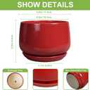 G EPGardening Ceramic Pots for Plants - 4 inch Succulent Pots Indoor Outdoor, Small Planter with Drainage Hole & Tray, Modern Flower Pot, Decorative Round Planter, Living Room Decor, Home Gifts, Red