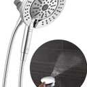 Delta 6-Setting In2ition 2-in-1 Dual Shower Head with Handheld High Pressure ProClean Spray, Chrome Detachable Shower Head with Hose, 1.75 GPM Flow Rate, Chrome 75655