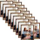Giftgarden 8x10 Picture Frame Set of 18, Lightweight 8 by 10 Frames Bulk for Gallery Wall Photo Hanging and Tabletop Display, Rustic Brown