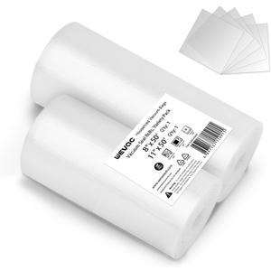 8" x 50' and 11" x 50' Vacuum Sealer Rolls, 2 Pack-Ideal for Food Storage, Sous Vide, and Meal Prep, Keep Food Fresh and Nutrients, Wevac Lite