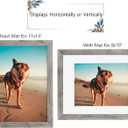 Grey Wooden 11x14 Picture Frame Set of 2 - Display Photos 8x10 with Mat or 11x14 Without Mat, Wall Mounting Frames