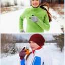 12 Pcs Winter Beanie Hats and Touch Screen Gloves Set Includes 6 Warm Beanie Slouchy Knitted Skull Hats and 6 Pairs Touchscreen Gloves for Men Women Warm Snow Cold Weather with Fleece Lined