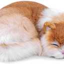 Tiny Heart Simulation Orange Cat Plush Toy, 8.26inch Super Soft Cute Lifelike Sleeping Cat Stuffed Animal Toys Gift for Kids Boys and Girls Children's Birthday Christmas Car Bedroom Home Decor