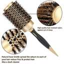 Hair Brush, Round Brush Set for Blow Drying - Professional Boar Bristle Hair Styling Brush, Nanothermic-Ion Technology, Vented Ceramic Barrel, for Women - 4 Size Options, Golden
