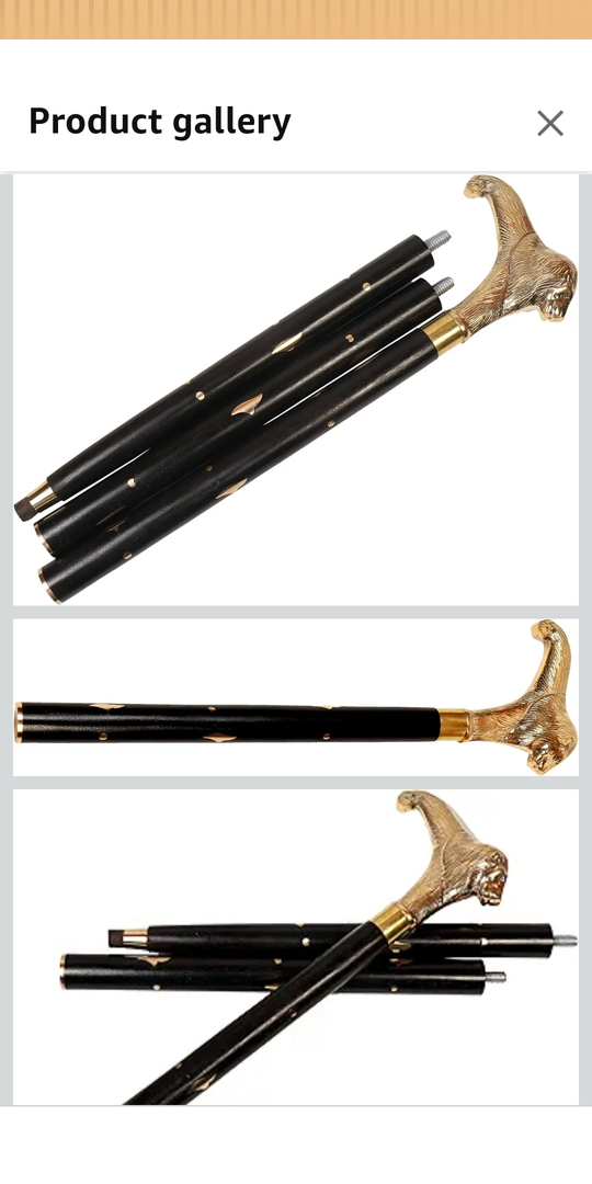 Deluxe Lion Head Walking Cane – 36-Inch Stylish Walking Stick – Decorative & Defense Tool