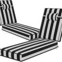 72 x 21 x 4 Inch Olefin Chaise Lounge Cushions, Lounge Chair Cushions with Headrest for Outdoor Furniture - Weather and Fade Resistant Patio Replacement Furniture Lounge Chair Cushion Set of 2