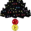 2 x Plifal Christmas Badge Reel Retractable - Cute Christmas Tree Black Cat Santa Hat cat Badge Reel Holder with Alligator Clip, Gifts for Nurse Office Worker Medical Assistant Student ID Accessories