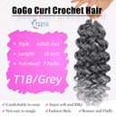 7 Packs GoGo Curl Crochet Hair 10 Inch Grey Short Curly Crochet Hair for Women Beach Curl Water Wave Deep Twist Crochet Braids Synthetic Braiding Hair Extensions (10 Inch, TGRAY)