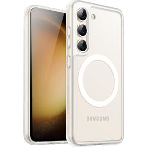 JETech Magnetic Case for Samsung Galaxy S23 5G 6.1-Inch, Compatible with MagSafe, Translucent Matte Back Shockproof Phone Cover (Frosted Clear)