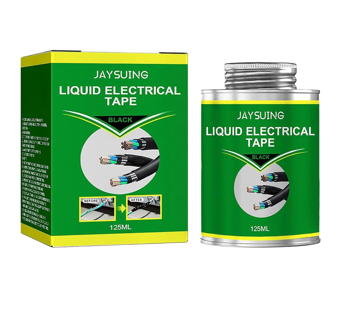 4.2oz (125ml) Liquid Electrical Tape, Waterproof & High Temperature Resistant, Fast-Drying Liquid Insulation Glue for Electronics, Wires & Electrical Equipment (Black)