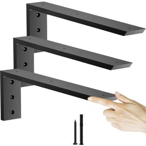 Countertop Support Bracket 16 inch 3 Pack (3/8" Thick),Premium Heavy Duty Granite Countertop Brackets 16"x6"x2.5",Shelf L Bracket Mantel Corbels for Quartz,Wood,Concrete and Laminate Countertops