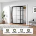 EaseLife 7FT/84in Bypass Double Sliding Pocket Door Hardware Kit,Commercial Grade,Aluminum,Bypassing Closet Door Track for 2 Door System,Slide Smoothly Quietly,Easy Install,No Doors