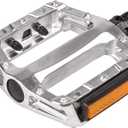 AVASTA Bike Pedals, Aluminum Alloy Bicycle Pedals with Reflector for Mountain Bike Road Bike and Other Bicycles,Threads Size 9/16 Inch (silver)