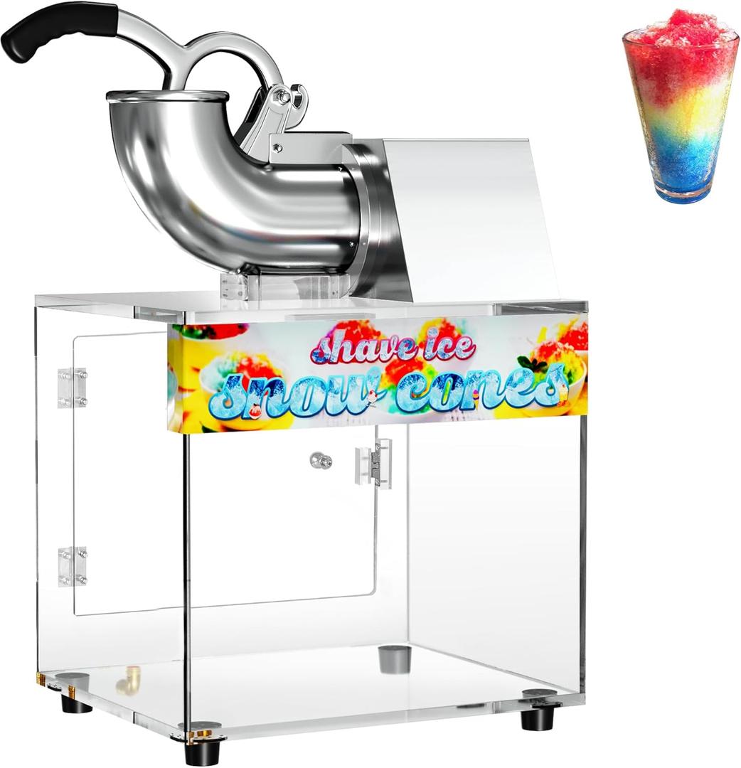 VALONDINO 48L Snow Cone Machine, 500LB/H Commercial Shaved Ice Machine for Snow Cones, 300W Electric Fluffy Snow Cone Maker for Party, Suitable for Party Activities, Family Gatherings, Sale