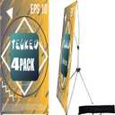X Banner Stand Adjustable Fit Banner 24 x 63 to 32 x 72 Inch, Portable Travel Bag, Bigger, More Adaptable Advertising, Stores, Tradeshow, Restaurant, Event, Birthday & Party (4 PACK)