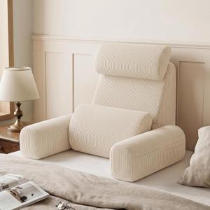 Blissful Diary Reading Pillow with Adjustable Neck & Lumbar Support, Beige, Standard