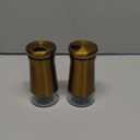 Rustic Dark Gold Salt and Pepper Shakers Set Adjustible Stainless Steel and Glass Modern Design Adjustable Top Makes it the ideal Spice and Seasoning Despenser Kitchen Sugar and Cinnamon Shakers