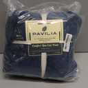 PAVILIA Soft Fleece Navy Blue Throw Blanket for Couch, Lightweight Plush Warm Blankets for Bed, Fuzzy Cozy Flannel Blanket Throw for Sofa, Travel, Jacquard Pattern, Navy Blue, 50x60 inch