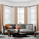 Bay Window Curtain Rods, HOTOZON 1 Inch Heavy Duty Curtain Rods for Bay Windows 36-72 Inch(Center Rod), 20-36 Inch Side Rods for Windows, Antique Bronze, Decorative Drapery Rods with End Cap Finials