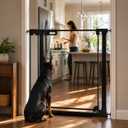 Clear Acrylic Baby Gate, 40.5" Tall, 29.5"-37.8" Wide, Black