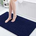 Arotive Luxury Chenille Bathroom Rug Mat, Extra Soft Thick Absorbent Shaggy Bath Rugs, Non-Slip Machine Wash Dry, Plush Bath Mats for Bathroom, Shower and Tub, 54x24, Navy
