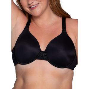 Vanity Fair Women's Full Figure Beauty Back Smoothing Bra, 4 Way Stretch Fabric, Lightly Lined Cups up to H (38G, Underwire - Black)