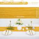 10 Pack Cheesecloth Table Runner 20 x 120 inch Long Boho Gauze Table Runners 10FT Semi Sheer Table Runner for Wedding Decor, Baby Shower, Birthday Party, Banquet (Gold)