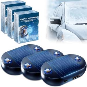 3pcs Anti-Freeze Electromagnetic Car Snow Removal Device, Electromagnetic Snow Device, 2026 Portable Solar-Powered Car Interference Antifreeze Instrument