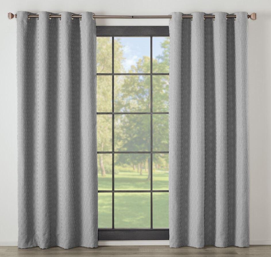 Modavari Esquire 52x63 Single Blackout Window Panel Gray