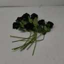 Luyue 10PCS Artificial Roses Flower with Stems Slik Fake Flowers Bouquet Realistic Long Stem Faux Rose for Valentines Day Wedding Home Decor (Black)
