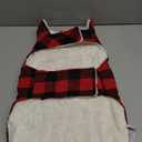 Malier Winter Coat for Dogs - Classic Plaid Fleece Cold Weather Jacket With Pocket, Windproof Warm Vest Clothes for Small Medium Large Dogs (Red, Medium)