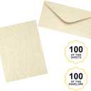 Eersida 150 Sheets Vintage Stationery Paper and Envelopes Letter Set Includes 100 Vintage Letter Writing Paper and 50 Envelope for Office Library(8.5 x 11 Inch,Retro Style)