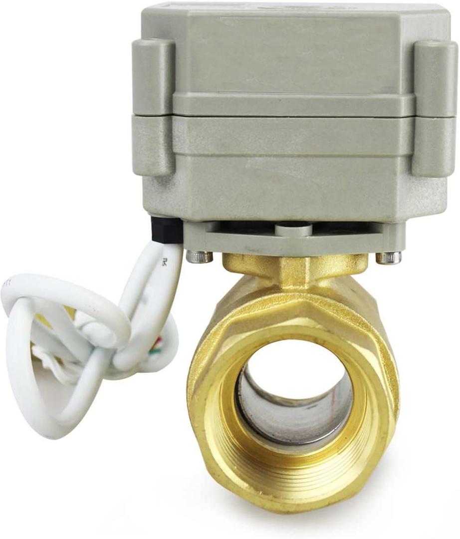 2 Way 110-240VAC 50/60Hz CR5-02 On/Off Auto Return Electrical Position Feedback Motorized Ball Valve (3/4" Brass)
