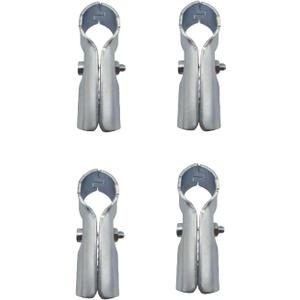 4 Pcs T Pipe Connector Tee Clamp Fittings,Fit OD 3/4 inch (19.1mm) Carbon Steel End Rail Tee Clamps,Chain Link Fence,Bolts and Nuts Included,for DIY Shelf Garden Support