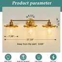 ZGLAOJT 3 Light Vintage Vanity Light Gold Bathroom Light Fixtures Over Mirror., 27.16 inches