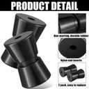 Silipull 2 Pcs Boat Trailer Roller Black Rubber Shaft Keel Robust Rubber Bow Roller Heavy Duty Boat Trailer Bow Stop Replacement Boat Trailer Parts Boat Trailer Accessories