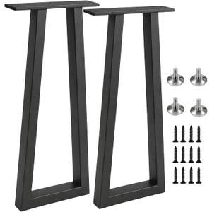 36Inch Metal Bar Table Legs, Heavy Duty Black Desk Legs, Set of 2