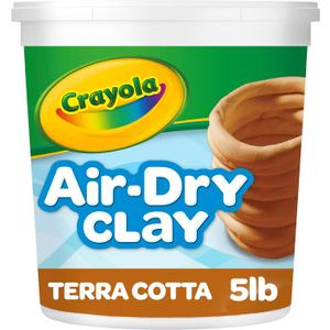 Crayola Air Dry Clay for Kids (5lbs), Reusable Bucket of Terra Cotta Clay for Sculpting, Bulk Arts and Crafts Supplies, Ages 3+ (5lb Bucket, Multi)