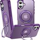 360 Magnetic Swivel Ring for iPhone 17 case, Purple