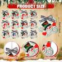 Soulchen 12 Pcs Christmas Snowman Ornaments for Tree Rustic Wooden Xmas Snowman Tree Ornaments Merry Christmas Joy Novel Snowflake Xmas Hanging Decorations for Winter Holiday Craft Party Supplies