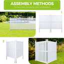 Air Conditioner Fence 36" W X 45" H Trash Can Fence Pool Equipment Enclosure Vinyl Privacy Fence Outdoor No Dig Privacy Fence 3 Panels with Metal Stake, White